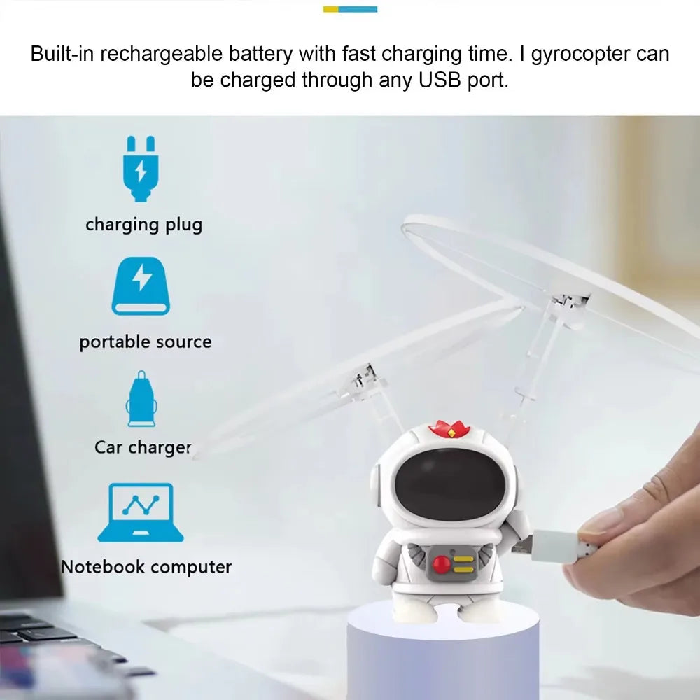 GlowHover Levitating Luminous Flying Robot Astronaut - Hand Controlled Glow Hovering Drone For Kids Ages Five And Up by Tech-Home Store