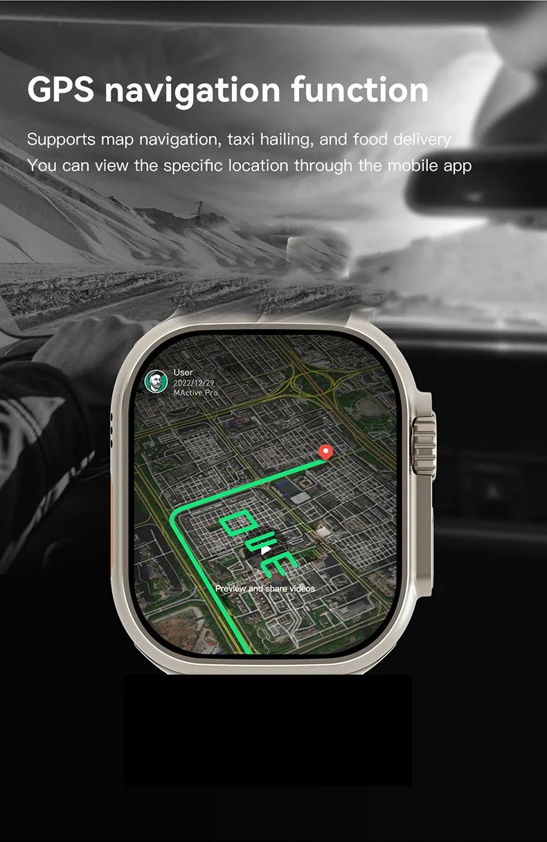 Microwear Ai3 Ultra Smartwatch 5G - 180 Degree Rotating Camera, 2.2 Inch AMOLED HD Display, GPS WiFi by Tech-Home Store