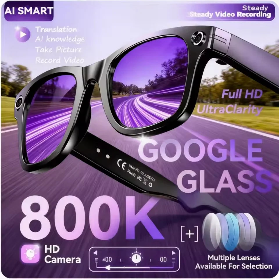 New 800W Camera AI Glasses Men Color-Changing Smart Translation Glasses Photo Video Recording Waterproof Call Smart Sunglasses by Tech-Home Store