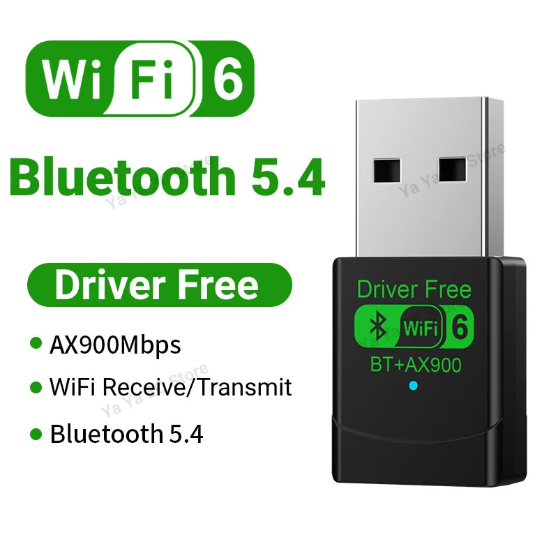 900Mbps USB WiFi Bluetooth 5.4 Adapter 2in1 Dongle Dual Band 2.4G 5GHz USB WiFi 6 Network Wireless Wlan Receiver DRIVER FREE by Tech-Home Store