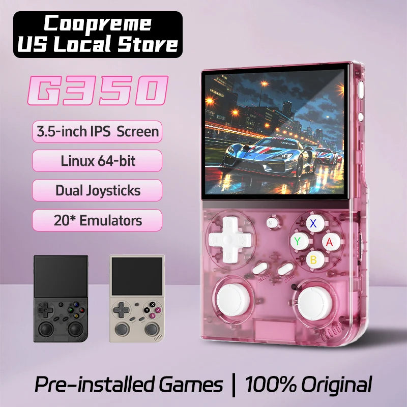 G350 Handheld Game Console 3.5'' IPS Screen Linux System Dual Joystick Vibration Motor Retro Portable Video Console Gift by Tech-Home Store