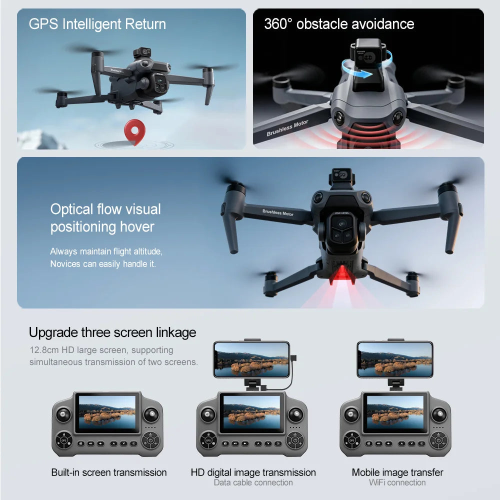 V918 Max Drone Laser Obstacle Avoidance 8K GPS Professional Camera FPV 3000M RC Quadcopter with LCD Screen Remote Control Gifts by Tech-Home Store