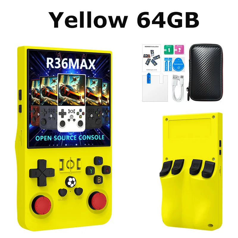 R36 Max Console Handheld Game Players 4inch IPS Screen Open Source Console Retro Pocket Video Player 64G/128G Up to 22000+ Games by Tech-Home Store