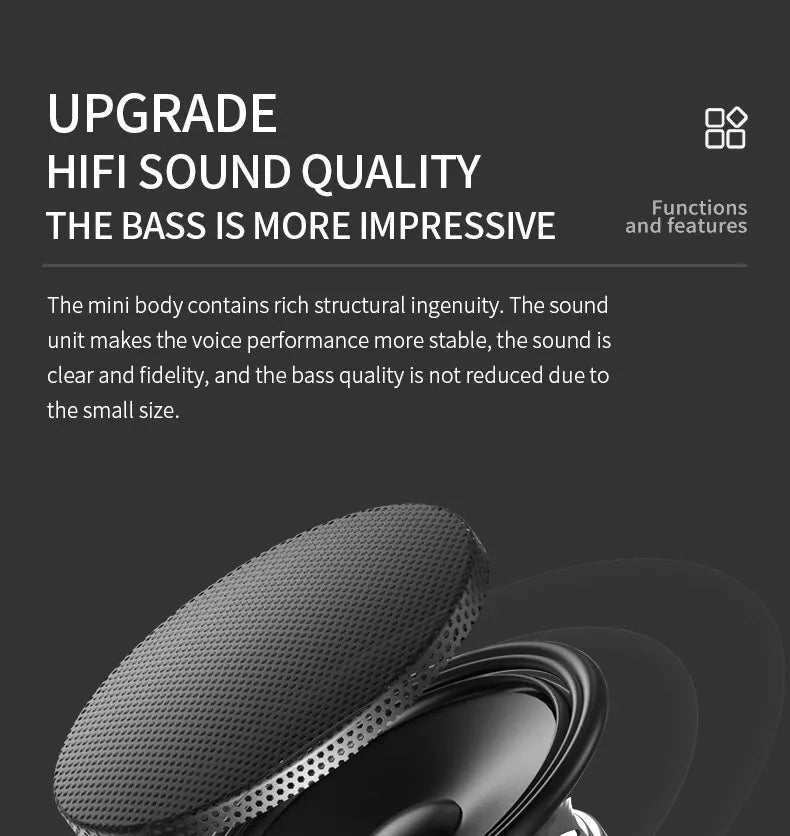 Wireless Speaker Bluetooth Portable Outdoor Sports Audio Stereo Support Mobile Phone Subwoofer MINI Portable Speaker by Tech-Home Store