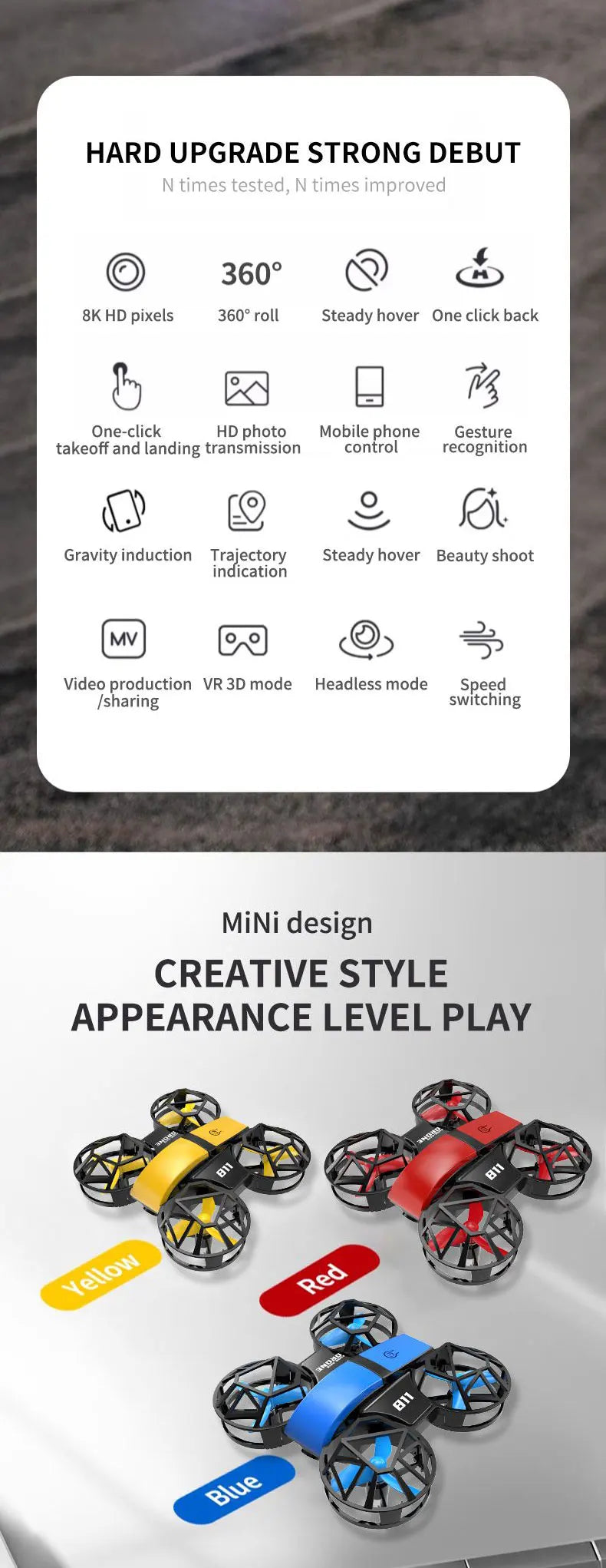 Dowellin D12 Drone Mini Remote Control Aircraft - Ultralight 35g With Dual HD Cameras For Easy Indoor Flying by Tech-Home Store