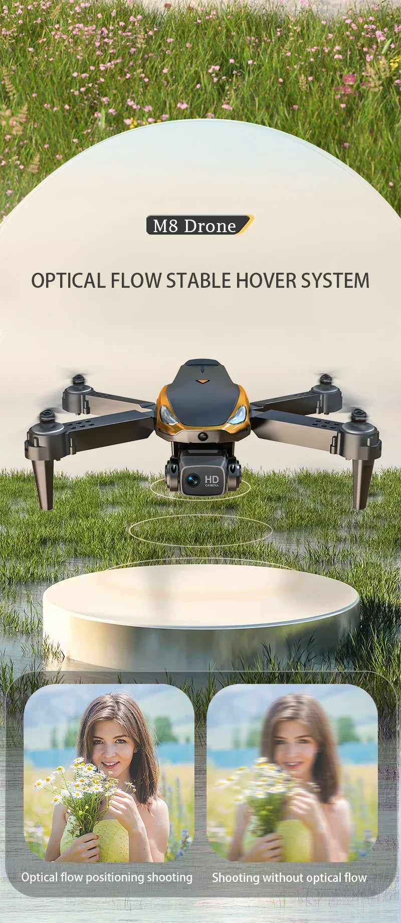 M8 GPS Drone with 4K EIS Camera | Optical Flow Altitude Hold & Obstacle Avoidance | Foldable Long Range of 5000M | RC Quadcopter by Tech-Home Store