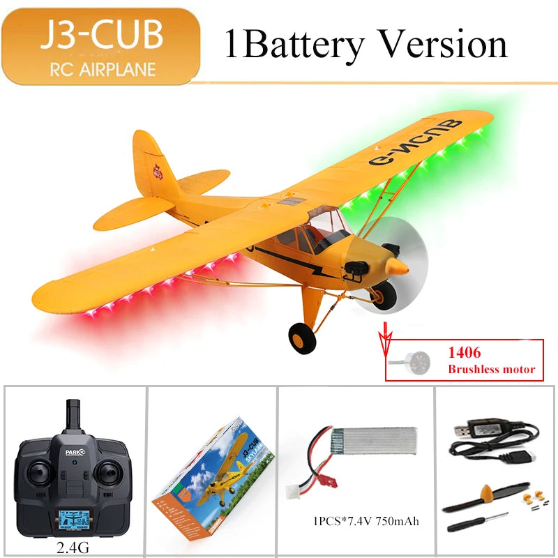 Hot Sale RC Plane RTF 2.4G Brushless Motor 3D/6G Remote Control Airplane Wltoys A160 Upgraded J3-CUB Ready To Fly by Tech-Home Store