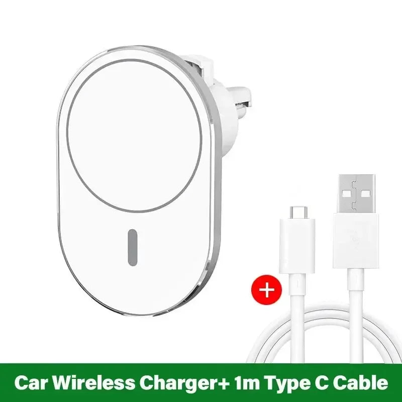 MagGrip Car Wireless Charger Holder For MagSafe iPhone 12 13 14 15 16 17 Pro Max On Air Vent - 15W Fast Charging by Tech-Home Store