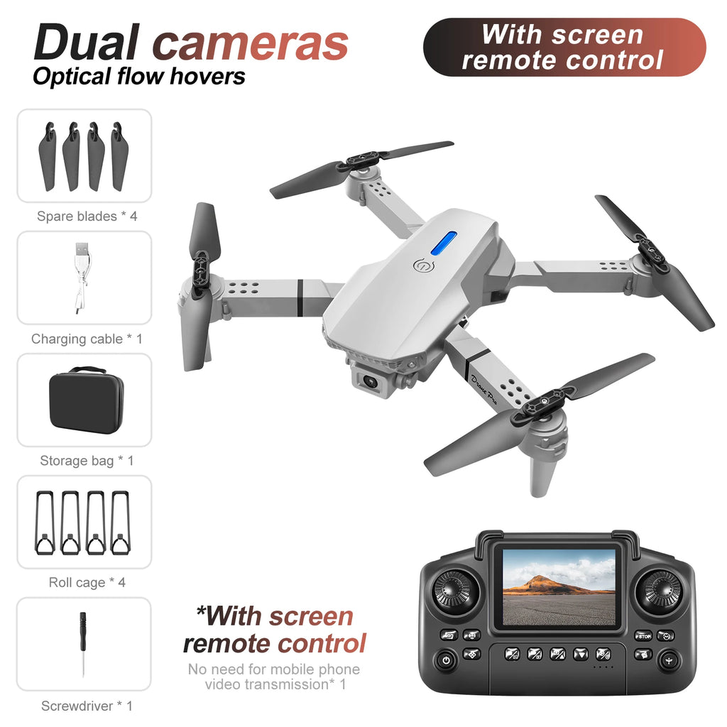 AeroNova E88 E99 Dual Camera Drone With Screen - Dual 4K Cameras With 50x Optical Zoom For Beginners by Tech-Home Store