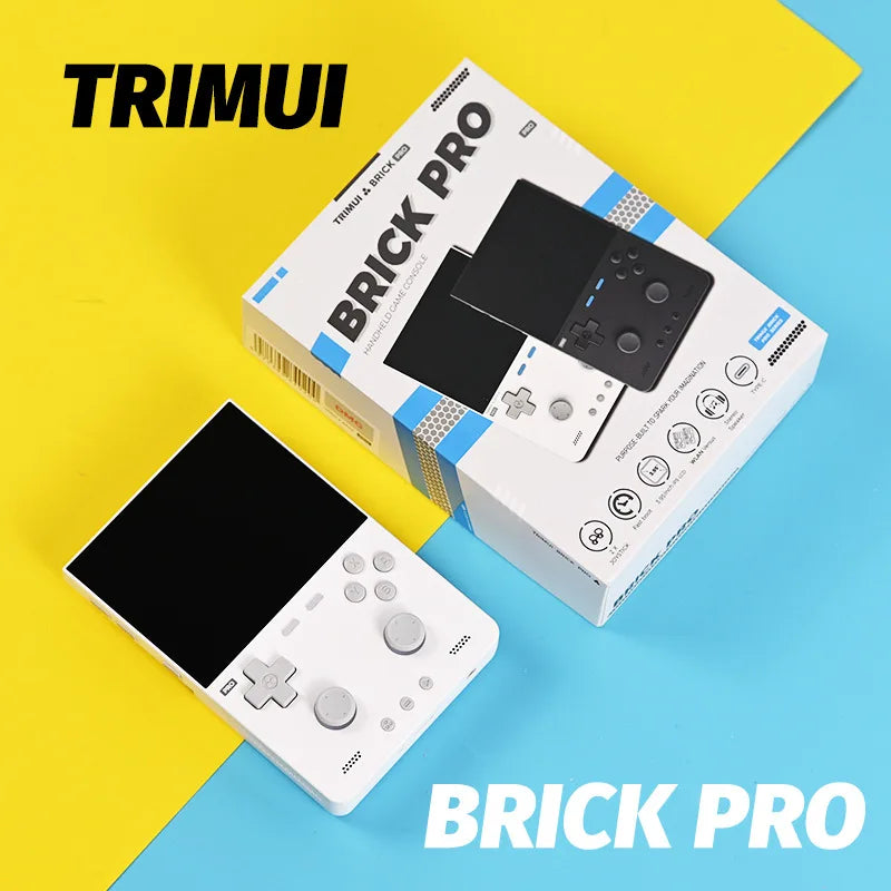 TRIMUI BRICK PRO Handheld Game Console 3.95'' IPS Screen RGB Top Light Dual Hall Joysticks A133P Linux 4.9 System 5000mAhGifts by Tech-Home Store