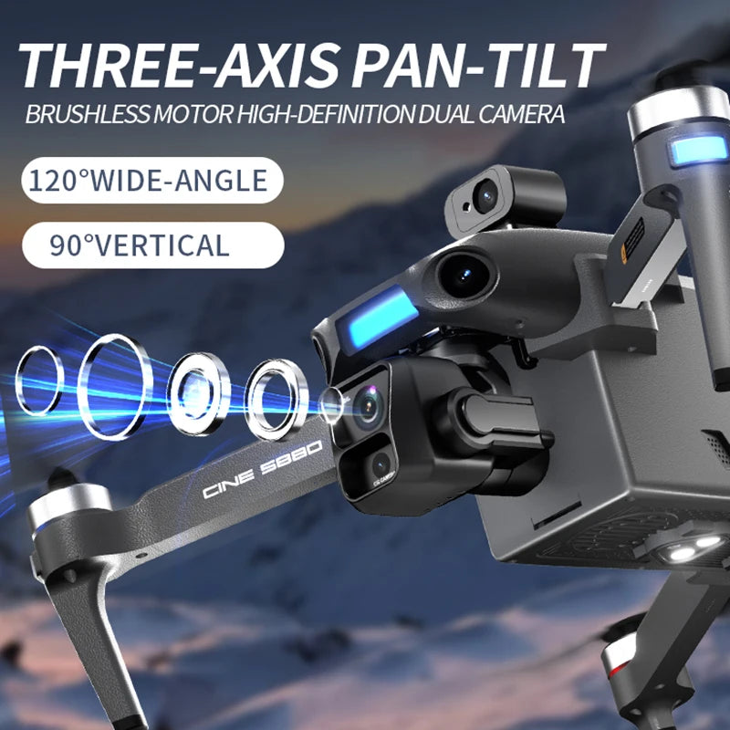S880 Pro Max Professional GPS Drone - 8K Camera, 3 Axis Gimbal, 5G WiFi, Brushless by Tech-Home Store