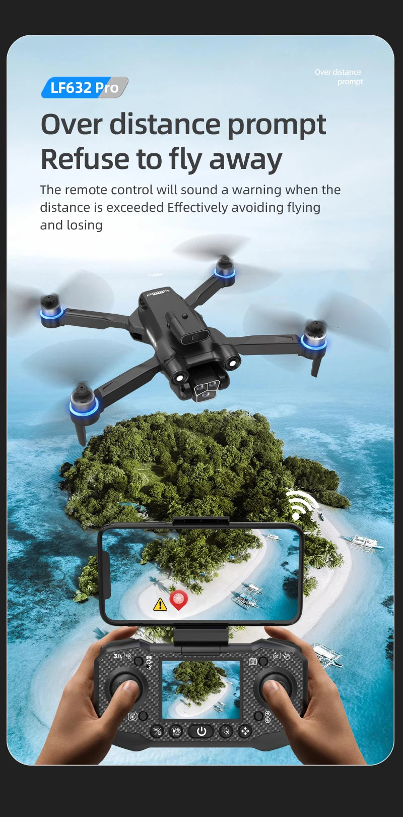 LF632 5G RC Drone Brushless Intelligent HD Dual Camera WIFI FPV Optical Flow Obstacle Avoidance Foldable Quadcopter Model Toys by Tech-Home Store
