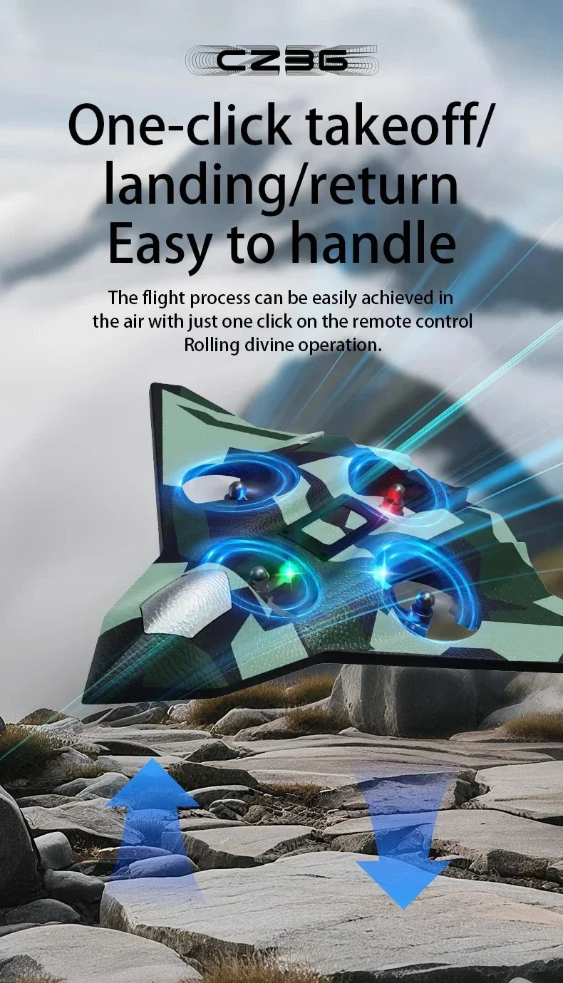 Remote Control Airplane RC Plane Helicopter 360° Flip Stunt Airplane with LED Radio EPP Foam Aircraft Fighter Jet Drone Fly Toy by Tech-Home Store
