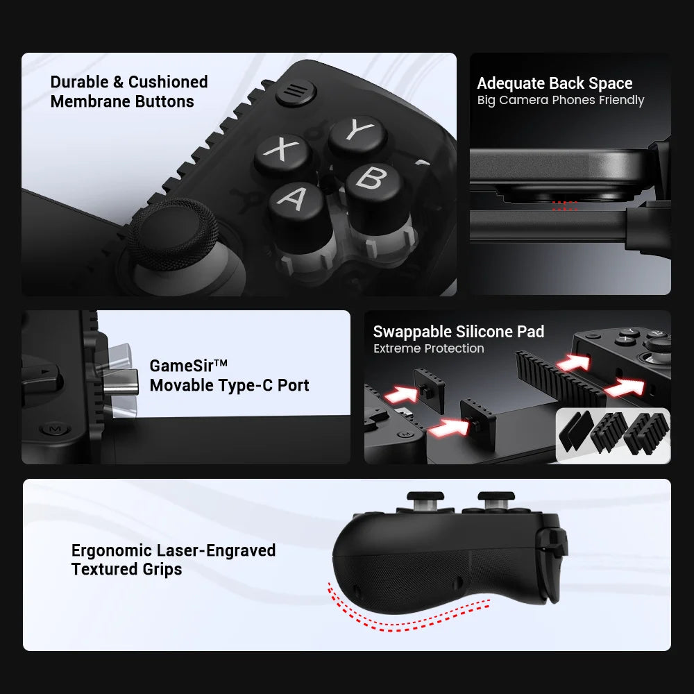 GameSir X5 Lite Mobile Phone Gamepads for iPhone 16 15 Series iPad Mini Android Tablet Controller Hall Effect Joysticks Design by Tech-Home Store