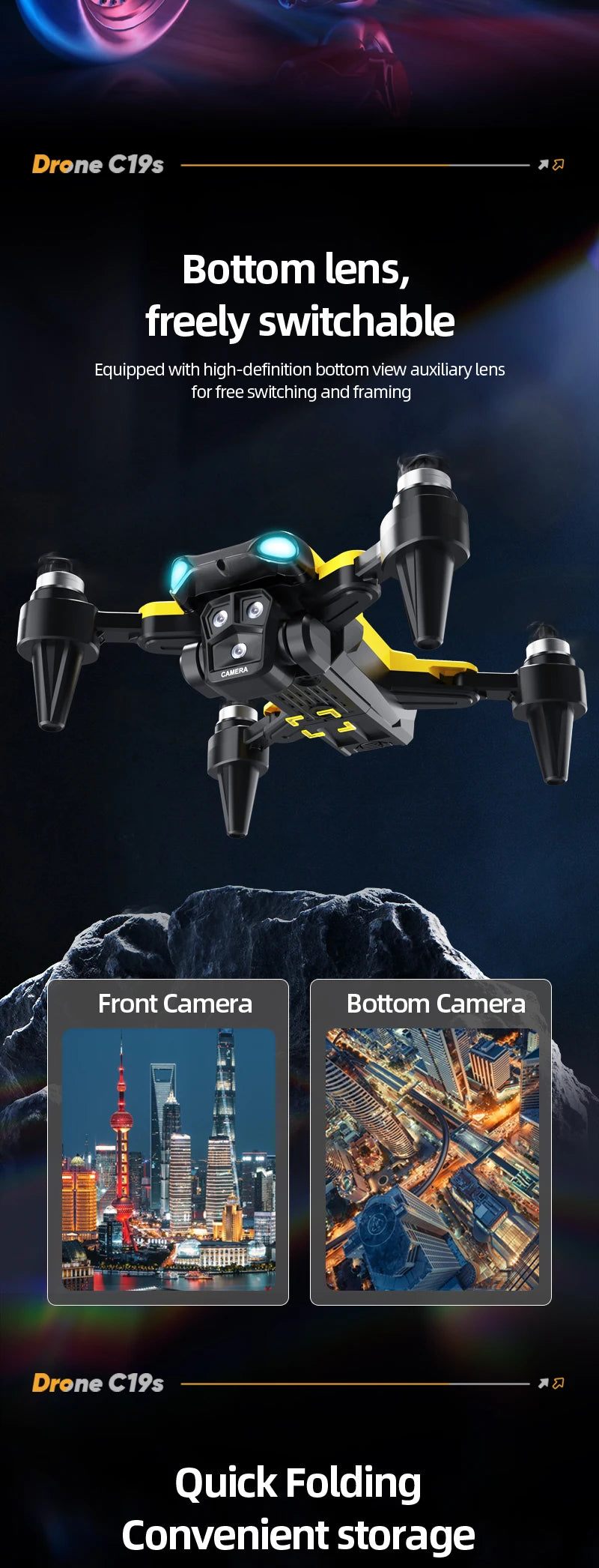 New B9 Pro RC Drone 4K 1080P Wide Angle Dual HD Camera Foldable Quadcopter WiFi FPV Altitude Hold， Long Endurance Drone - Equipped With Optical Flow Positioning And Dual High-definition Cameras, It Is The Perfect Gift For A by Tech-Home Store