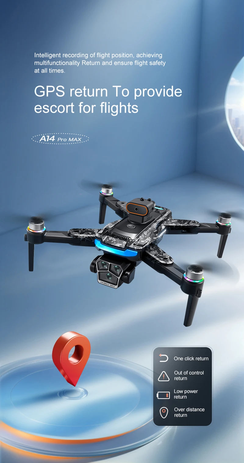 SkyTech A14 Pro Max Drone - Dual 8K HD Cameras With 5G WiFi GPS And Brushless Motors by Tech-Home Store