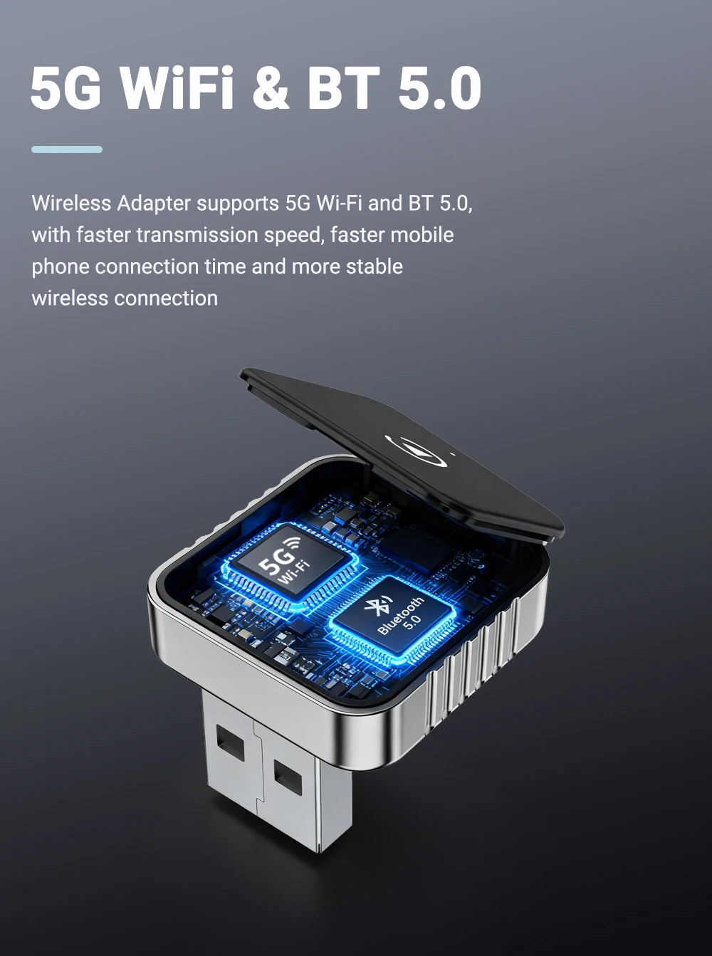 New Super Mini Carplay AI Box Wired to Wireless CarPlay/Android Auto 2in1 Box 5GHz WiFi5 for 99% Original Wired CarPlay/Auto Car by Tech-Home Store