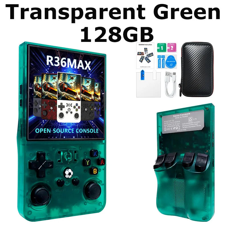 R36 Max Console Handheld Game Players 4inch IPS Screen Open Source Console Retro Pocket Video Player 64G/128G Up to 22000+ Games by Tech-Home Store