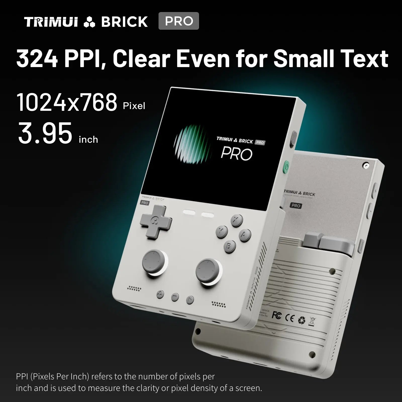 TRIMUI BRICK PRO Handheld Game Console 3.95'' IPS Screen RGB Top Light Dual Hall Joysticks A133P Linux 4.9 System 5000mAhGifts by Tech-Home Store