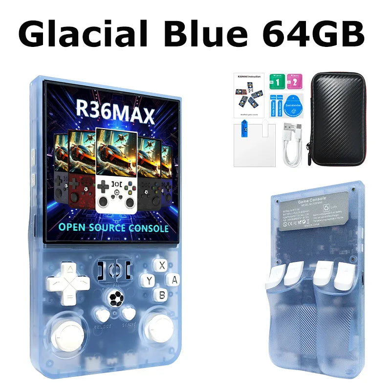 R36 Max Console Handheld Game Players 4inch IPS Screen Open Source Console Retro Pocket Video Player 64G/128G Up to 22000+ Games by Tech-Home Store