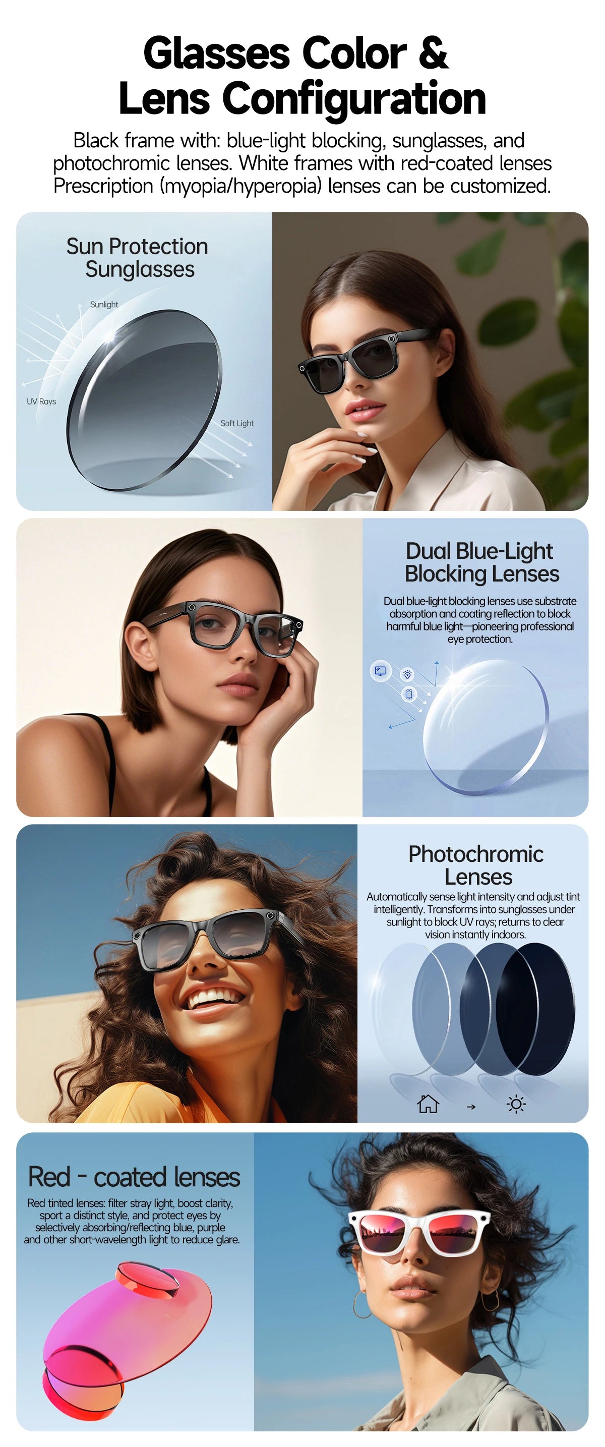 New 800W Camera AI Glasses Men Color-Changing Smart Translation Glasses Photo Video Recording Waterproof Call Smart Sunglasses by Tech-Home Store