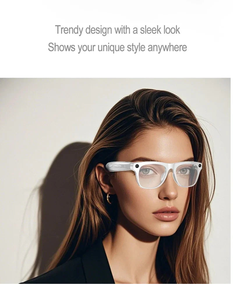 NovaTech VisionGlass 4K AI Smart Glasses - 800W Pixel Camera and Real Time Translation in 75 Languages by Tech-Home Store