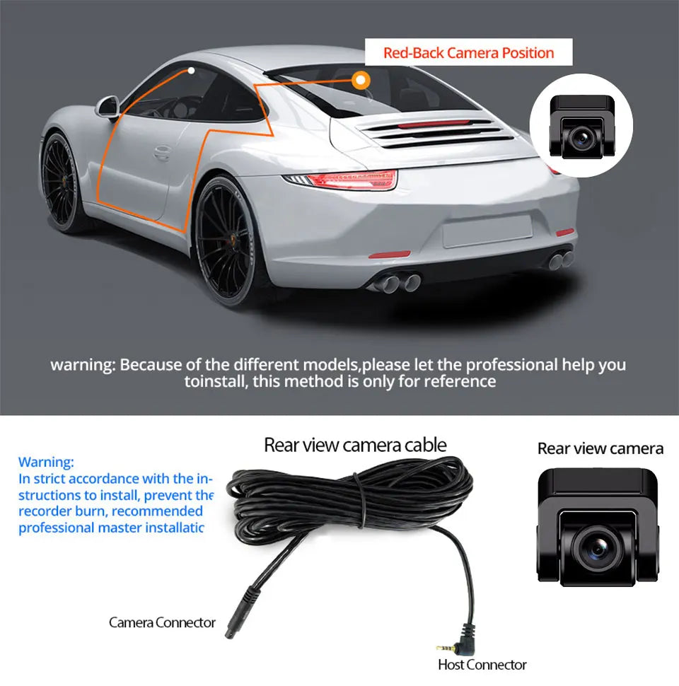 DashVision 4K Dual Dash Cam - Night Vision With WiFi GPS Loop Recording Parking Monitor by Tech-Home Store