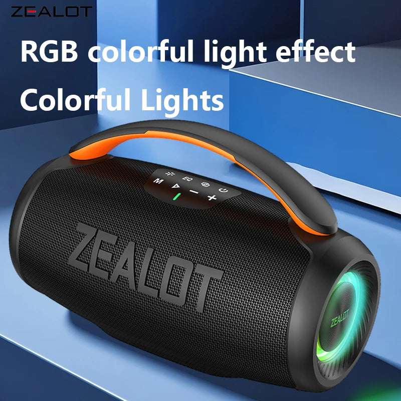 ZEALOT-P11 Bluetooth Speaker 50W Wireless Party Speaker with Bluetooth 5.4 Stereo Sound Comfortable handle Controllable Lightin Portable For Outdoors Long Battery Life by Tech-Home Store