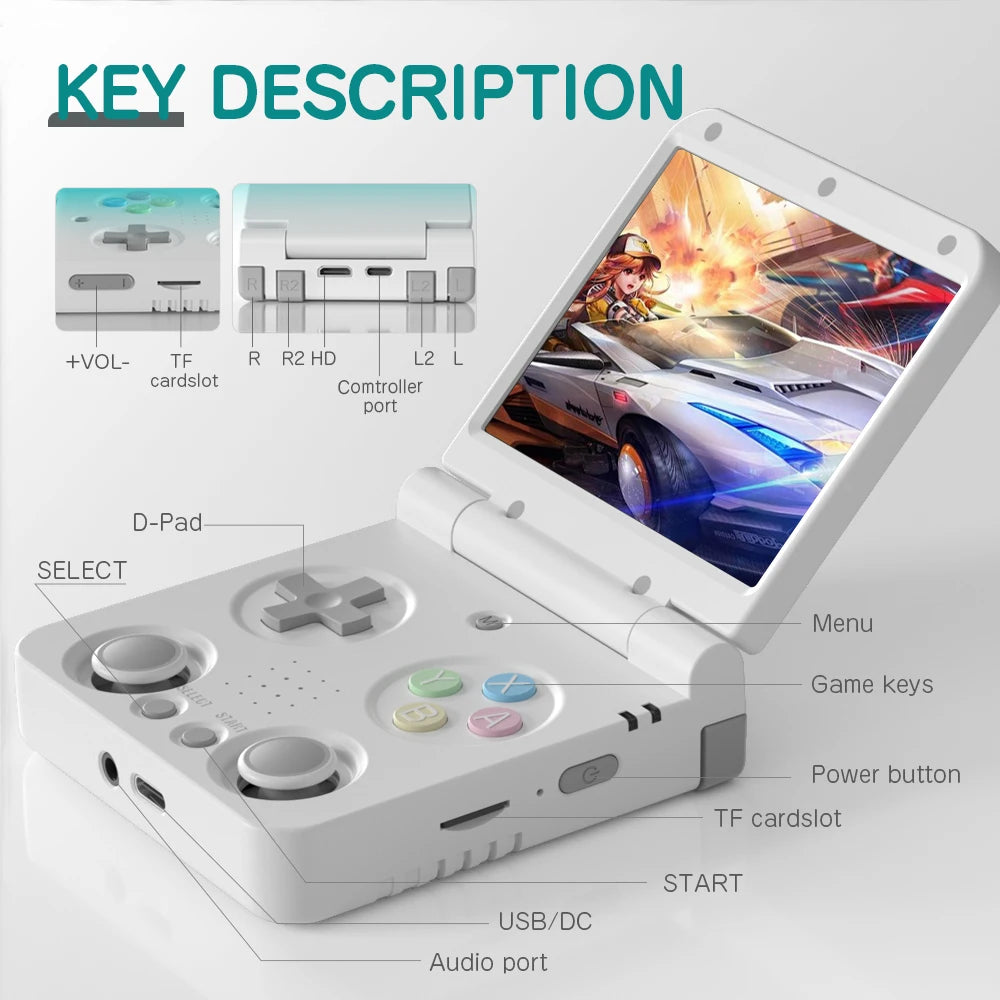 MIYOO Flip V2 Handheld Game Console - 3.5 Inch IPS Display With 5000 Classics Preloaded by Tech-Home Store