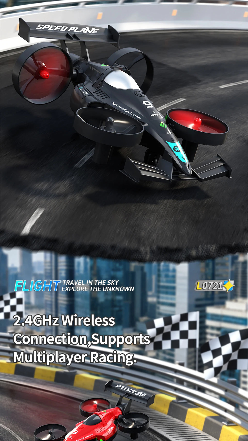 2-in-1 Land-Air Dual Dual RC Quadcopter & RC Drift Car 2.4G Remote Control Airplane One-Key Roll 360° Flips Electric RC Toys by Tech-Home Store