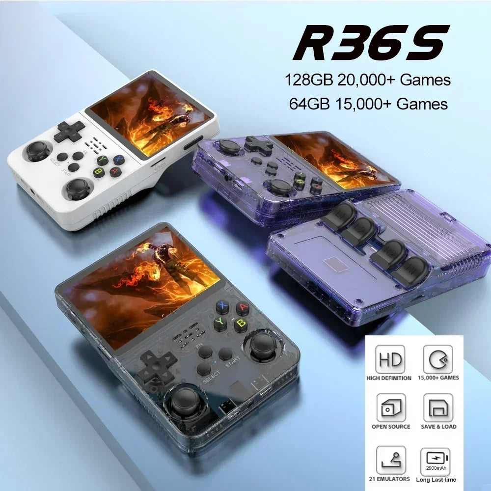 BOYHOM 256G Open Source R36S Retro Game Console - 3.5" IPS Portable Linux ARKOS Handheld | Best Gaming Gift (64G/128G Options) by Tech-Home Store