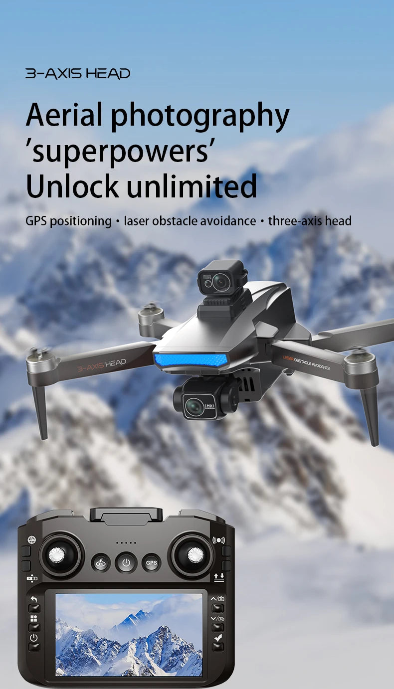 2025 NEW HOT S155 GPS Drone 8K Professional Dual HD Camera 5G FPV 360° Obstacle Avoidance Brushless Motor