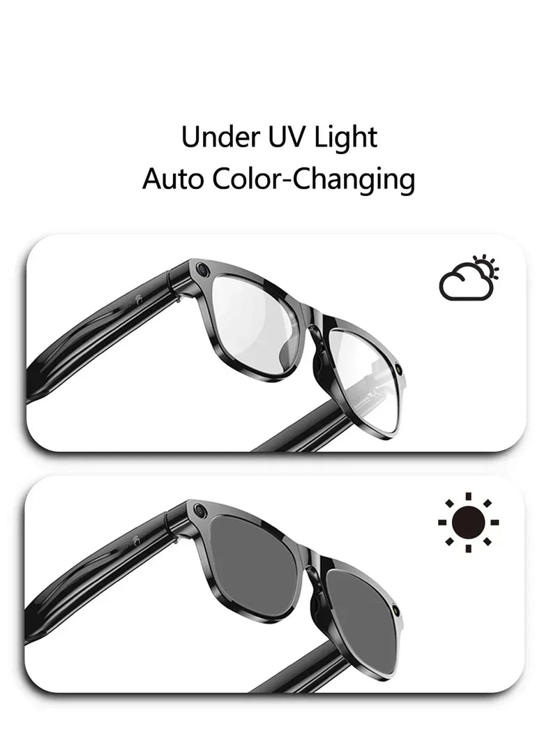 NovaTech VisionGlass 4K AI Smart Glasses - 800W Pixel Camera and Real Time Translation in 75 Languages by Tech-Home Store