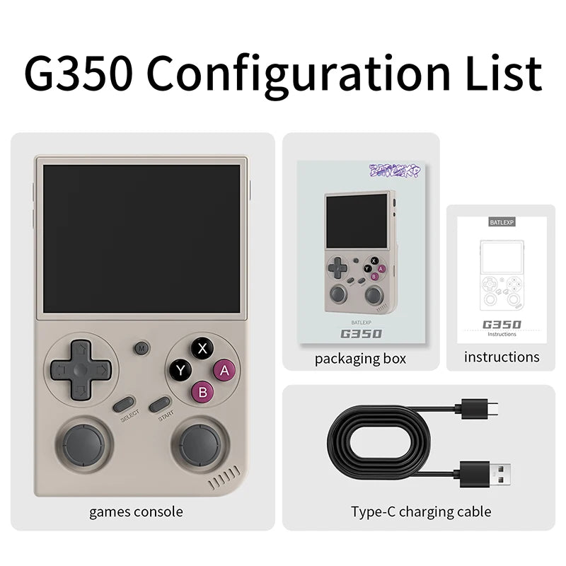 G350 Handheld Game Console 3.5'' IPS Screen Linux System Dual Joystick Vibration Motor Retro Portable Video Console Gift by Tech-Home Store