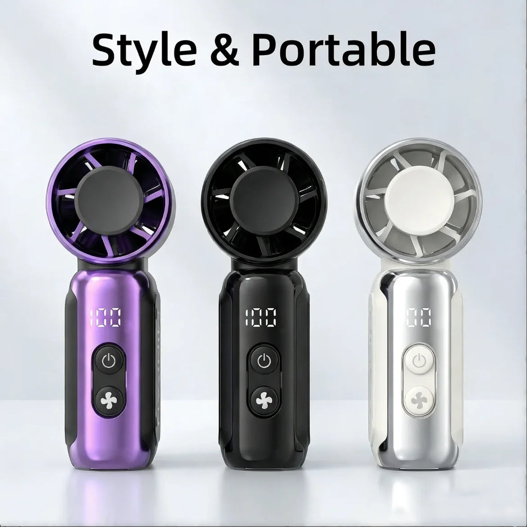 Portable silent mini bladeless electric fan, suitable for outdoor, travel, and office use, travel accessories by Tech-Home Store