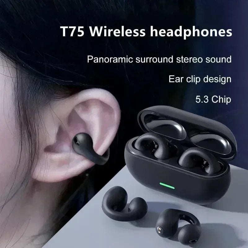 New Original T75 Bone Conduction Wireless Bluetooth 5.3 Headphones - Waterproof by Tech-Home Store
