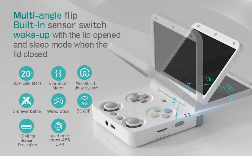 MIYOO Flip V2 Handheld Game Console - 3.5 Inch IPS Display With 5000 Classics Preloaded by Tech-Home Store