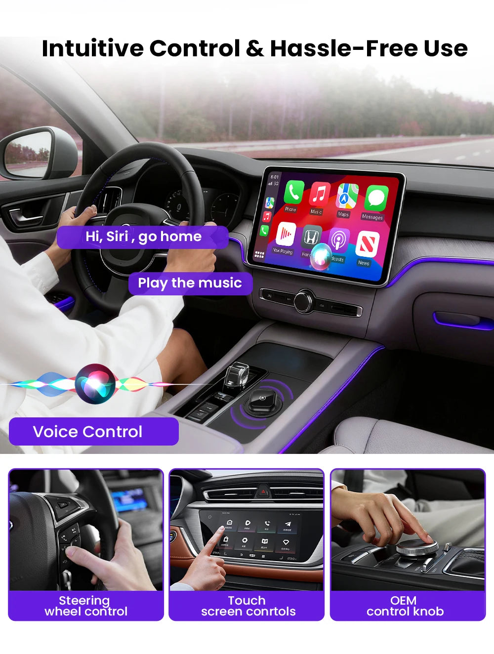 2026 NEW Wireless Carplay Adapter Android Auto 2in 1 Smart Dongle For iphone Android Phone For Volvo Benz Mg Kia Chery VW Honda by Tech-Home Store
