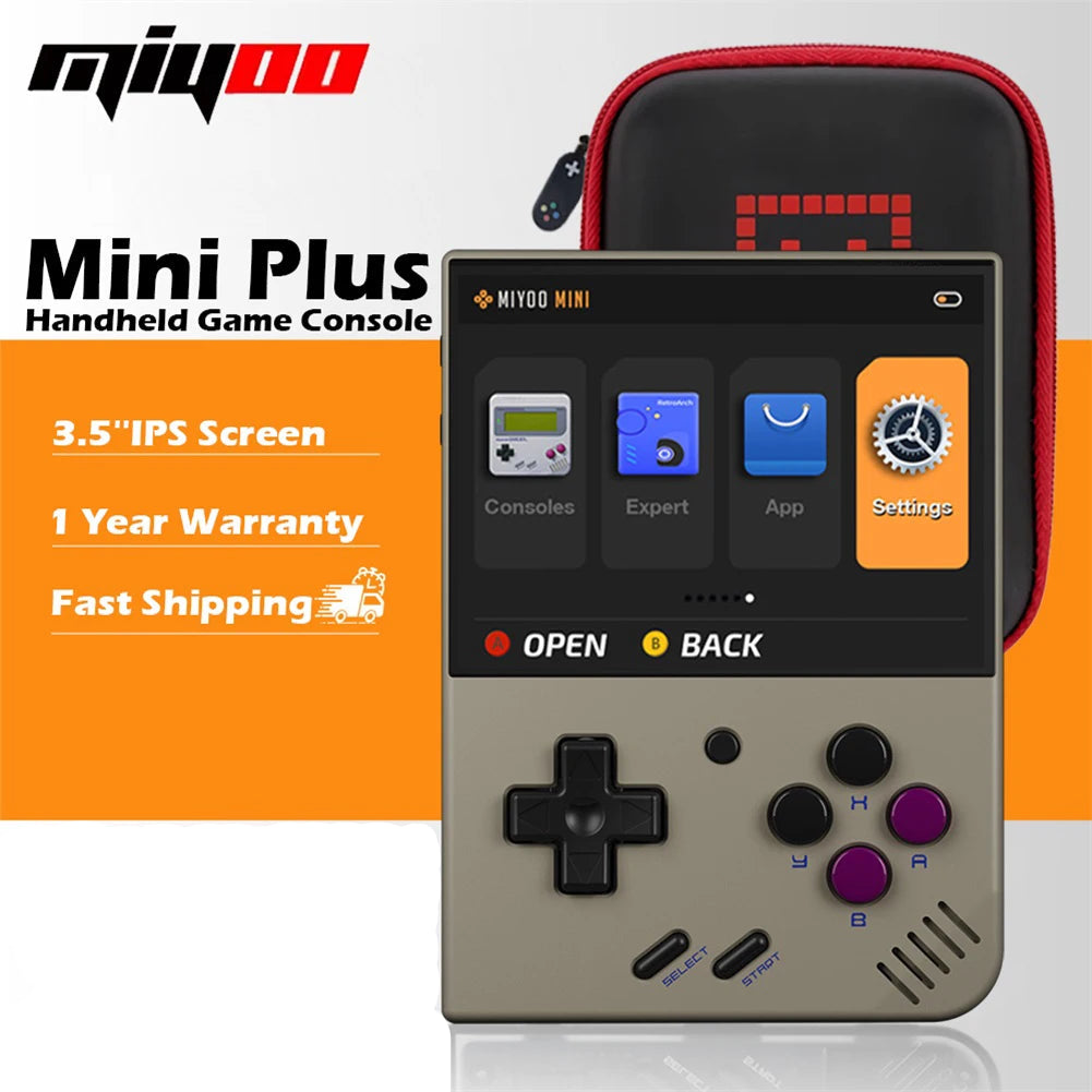 Miyoo Mini Plus Retro Handheld Game Console Classic Players Emulator IPS Screen with WiFi & RTC Portable Case Mini+ Video Games Consoles Simulator Pocket Gift For Leisure Time by Tech-Home Store