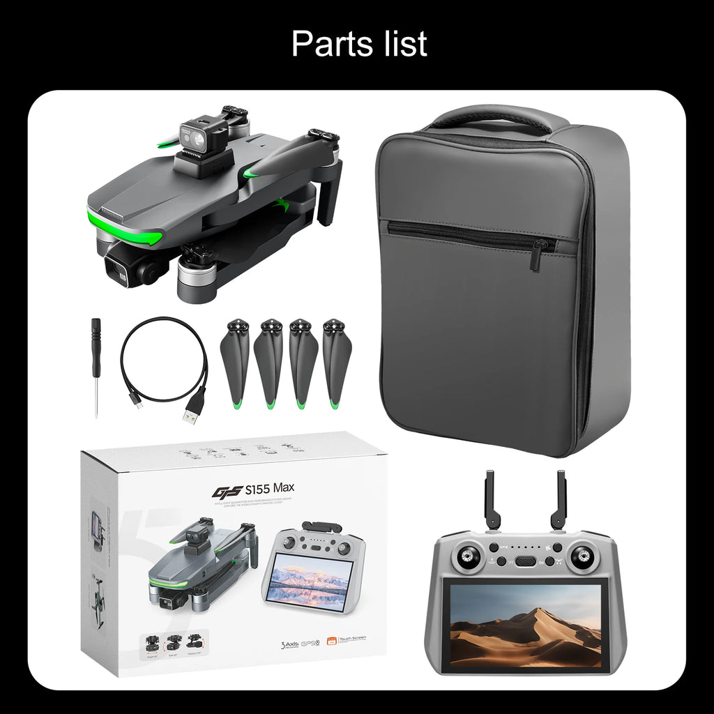 2025 NEW HOT S155 GPS Drone 8K Professional Dual HD Camera 5G FPV 360° Obstacle Avoidance Brushless Motor