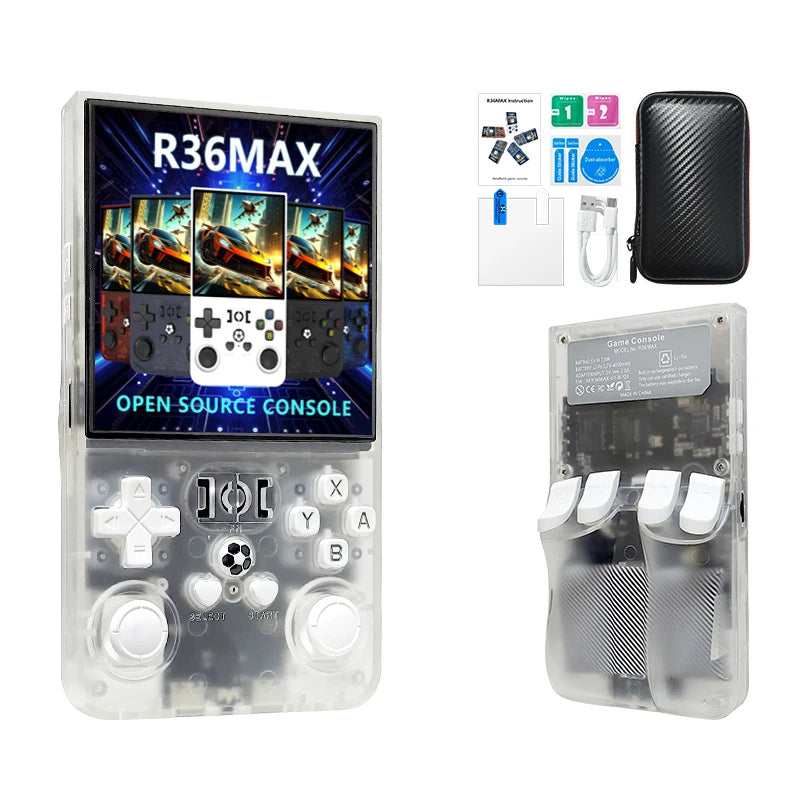 R36 Max Console Handheld Game Players 4inch IPS Screen Open Source Console Retro Pocket Video Player 64G/128G Up to 22000+ Games by Tech-Home Store