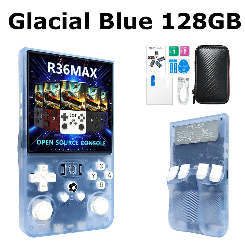 R36 Max Console Handheld Game Players 4inch IPS Screen Open Source Console Retro Pocket Video Player 64G/128G Up to 22000+ Games by Tech-Home Store