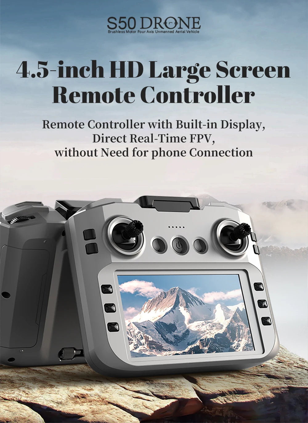 S50 PRO GPS Drone with 2 Batteries, 4.5-inch Large Screen Remote, Real-Time HD Camera, Obstacle Avoidance, Extended Flight Time by Tech-Home Store