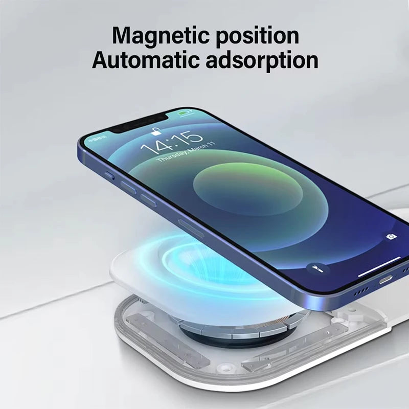 Qi2 SmartCharge 3 In 1 Wireless Charging Station Portable Foldable - Magnetic Alignment And 15W Fast Charging by Tech-Home Store