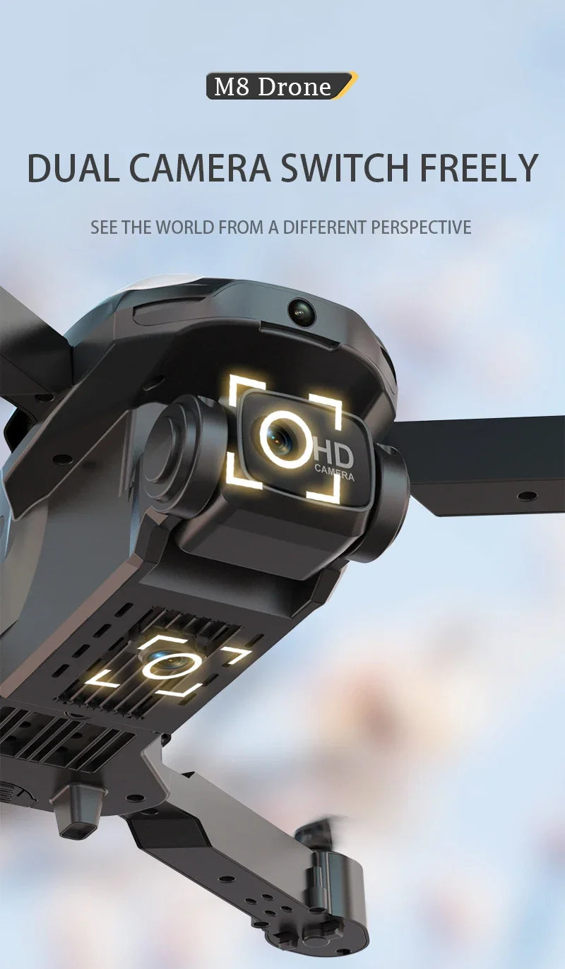 M8 GPS Drone with 4K EIS Camera | Optical Flow Altitude Hold & Obstacle Avoidance | Foldable Long Range of 5000M | RC Quadcopter by Tech-Home Store