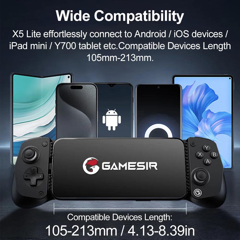 GameSir X5 Lite Mobile Phone Gamepads for iPhone 16 15 Series iPad Mini Android Tablet Controller Hall Effect Joysticks Design by Tech-Home Store