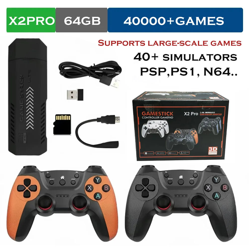The X2 Pro video game console comes with 50,000 retro games and over 40 emulators, and is compatible with PS1/N64/PSP. by Tech-Home Store
