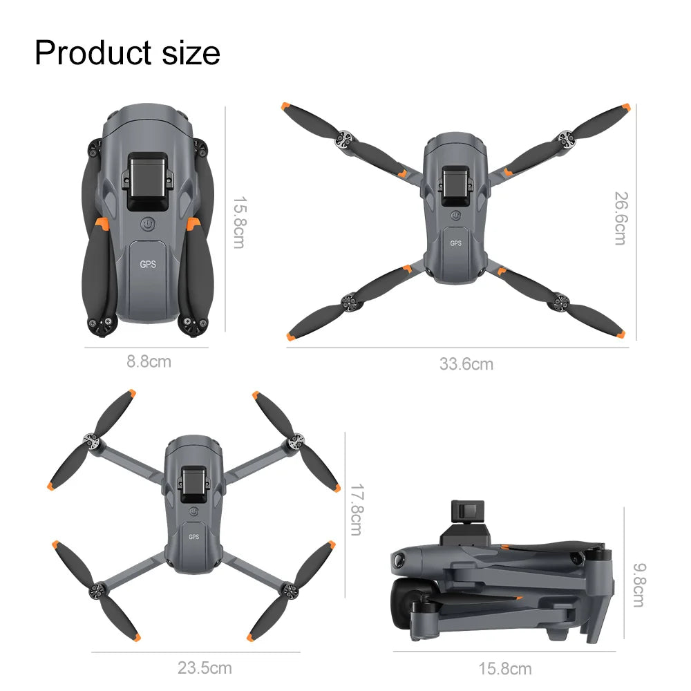 V918 Max Drone Laser Obstacle Avoidance 8K GPS Professional Camera FPV 3000M RC Quadcopter with LCD Screen Remote Control Gifts by Tech-Home Store