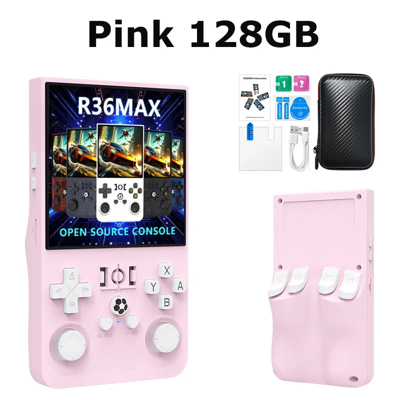 R36 Max Console Handheld Game Players 4inch IPS Screen Open Source Console Retro Pocket Video Player 64G/128G Up to 22000+ Games by Tech-Home Store