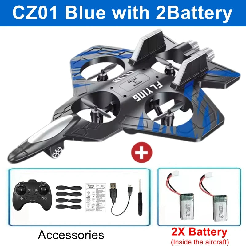 Remote Control Airplane RC Plane Helicopter 360° Flip Stunt Airplane with LED Radio EPP Foam Aircraft Fighter Jet Drone Fly Toy by Tech-Home Store